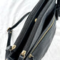 Great American Leather Black Leather Braided Bottom Multi Pocket Purse