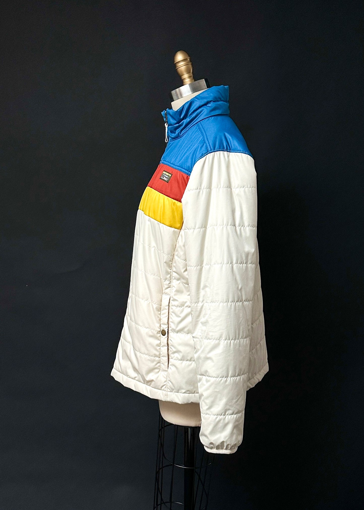 L.L.Bean Mountain Classic Colorblock Puffer Jacket in Marine Blue (L)