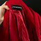 NEW Vintage 90s Sandro Fuzzy Red Hooded Coat (L)