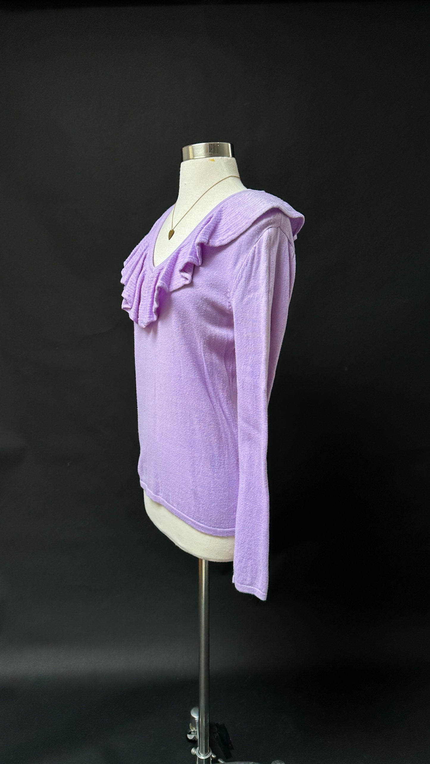 Lauren by Ralph Lauren Light Purple Cashmere Silk Blend Knit Top (S)