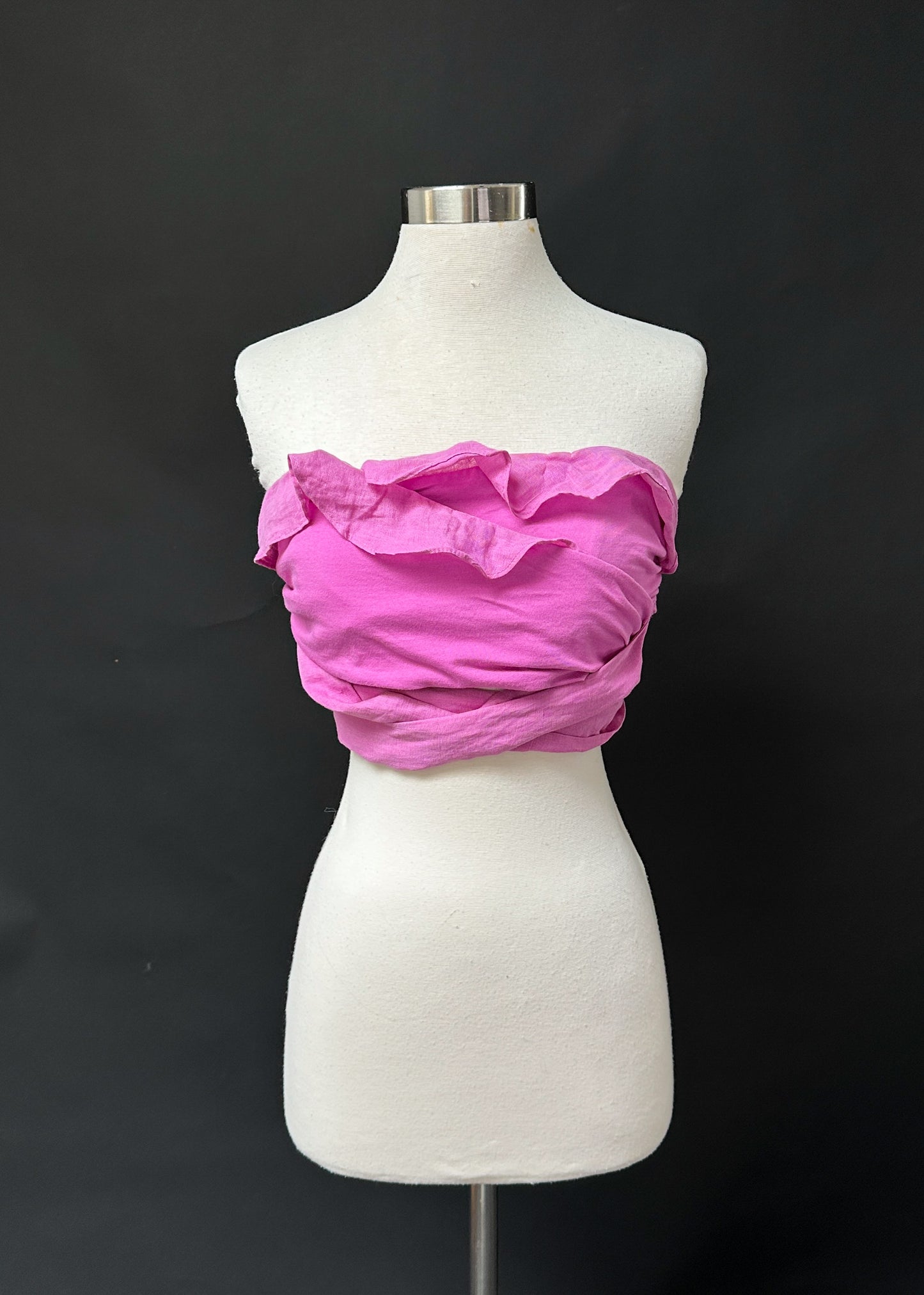 NEW Anthropologie Pink Ruffle Wrap and Tie Tube Top (S)