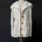 Vintage 70s Cream Folded Collar Thick Knit Cardigan (S/M)