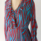 NEW Diane von Furstenberg Jaxon Blue and Red Midi Dress (M)