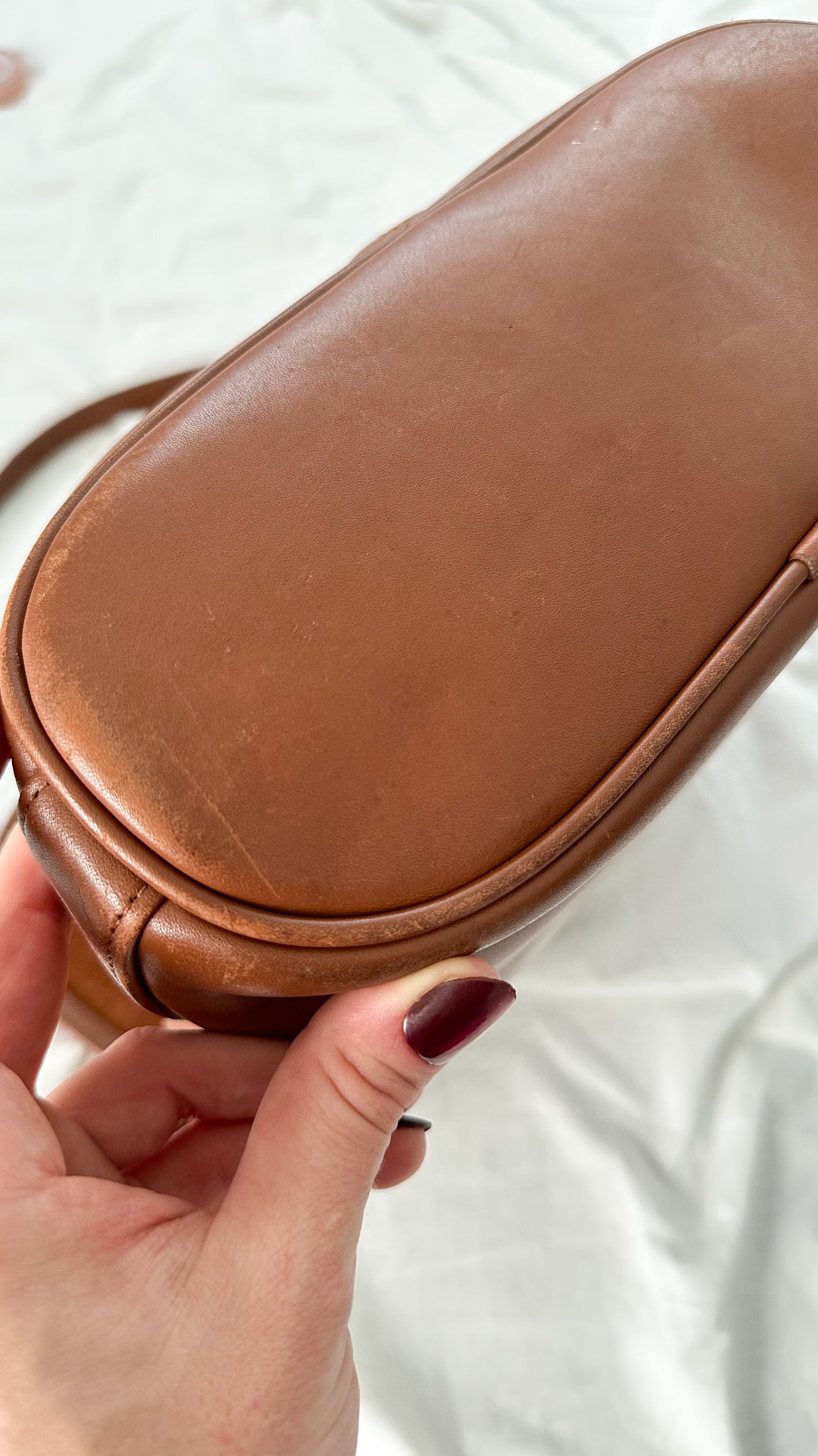 Vintage 90s Coach Whitney Bag in British Tan Leather Shoulder Purse # 4115