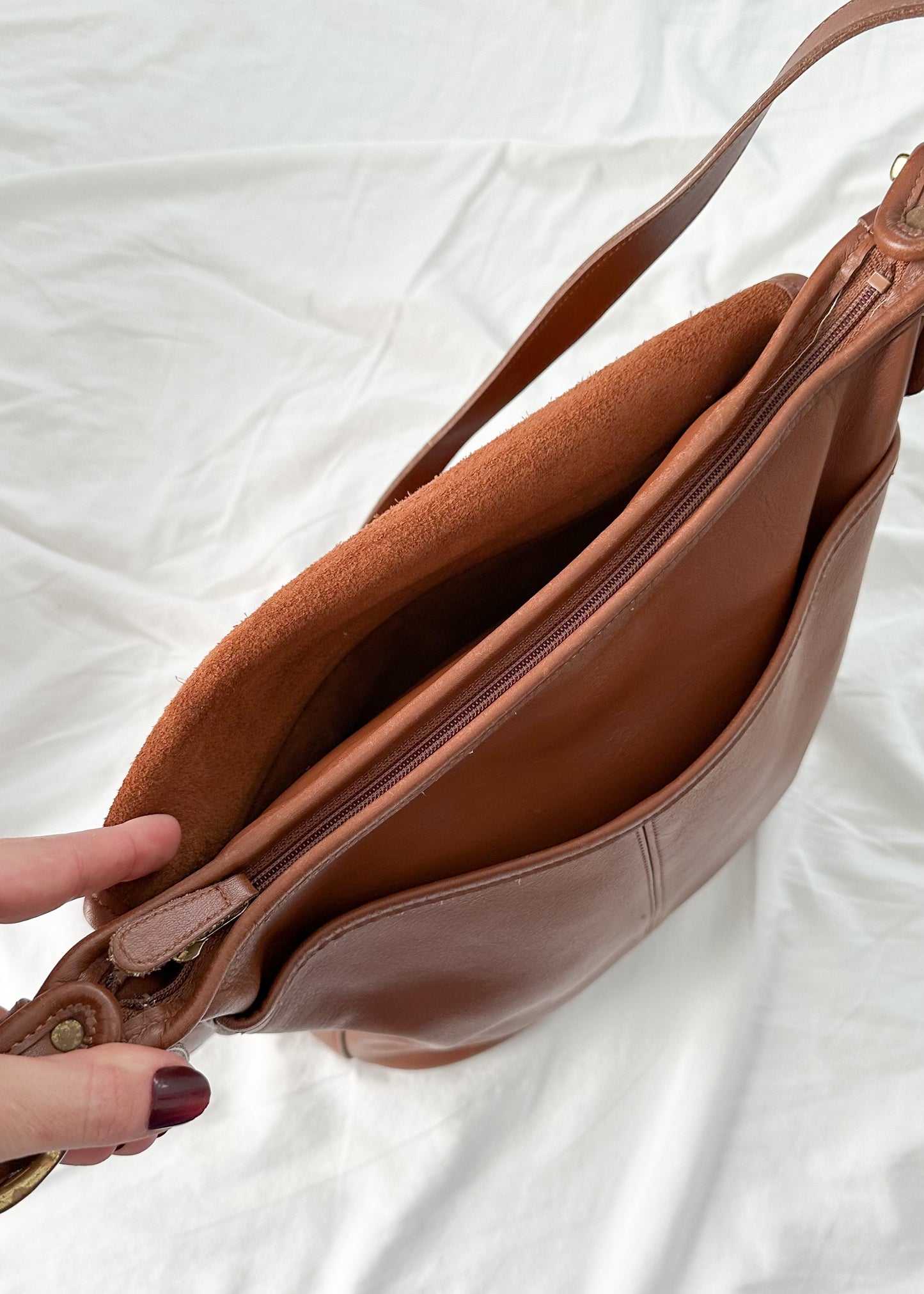 Vintage 90s Coach Whitney Bag in British Tan Leather Shoulder Purse # 4115