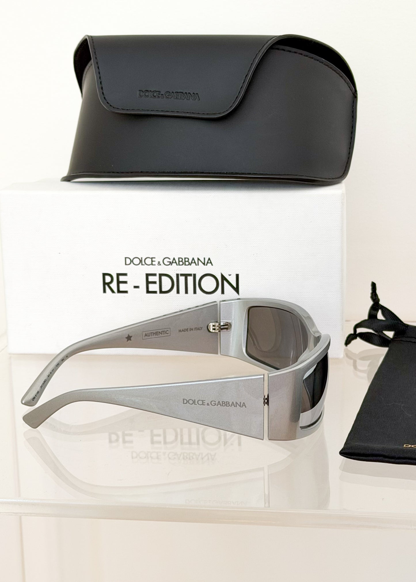 Dolce & Gabbana DG6188 Grey/Light Grey Mirrored (3415/6G) Unisex Sunglasses