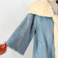 Vintage 60s Lilli Ann Powder Blue Cream Mink Collar Swing Coat