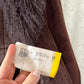 Vintage Chocolate Brown Suede Leather & Mongolian Lamb Fur Collar Penny Lane Coat (M)