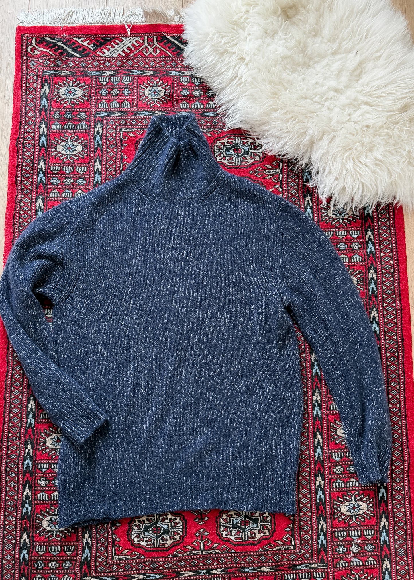 Malo Cashmere Navy Blue Men's Turtleneck Sweater (2X or 54)