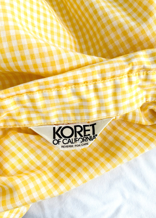 Vintage Koret Union Made USA Yellow Gingham Button Down (S)