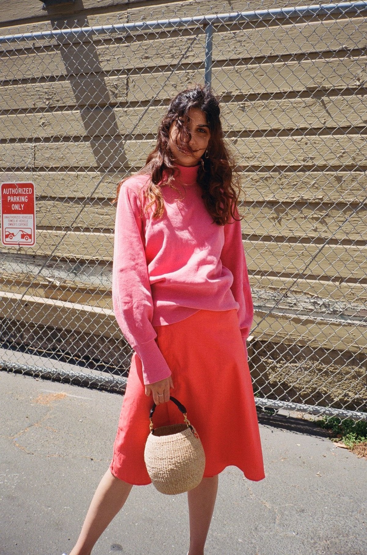 Just Female Adelet Knit Mock Neck Sweater in Rose Pink (M)