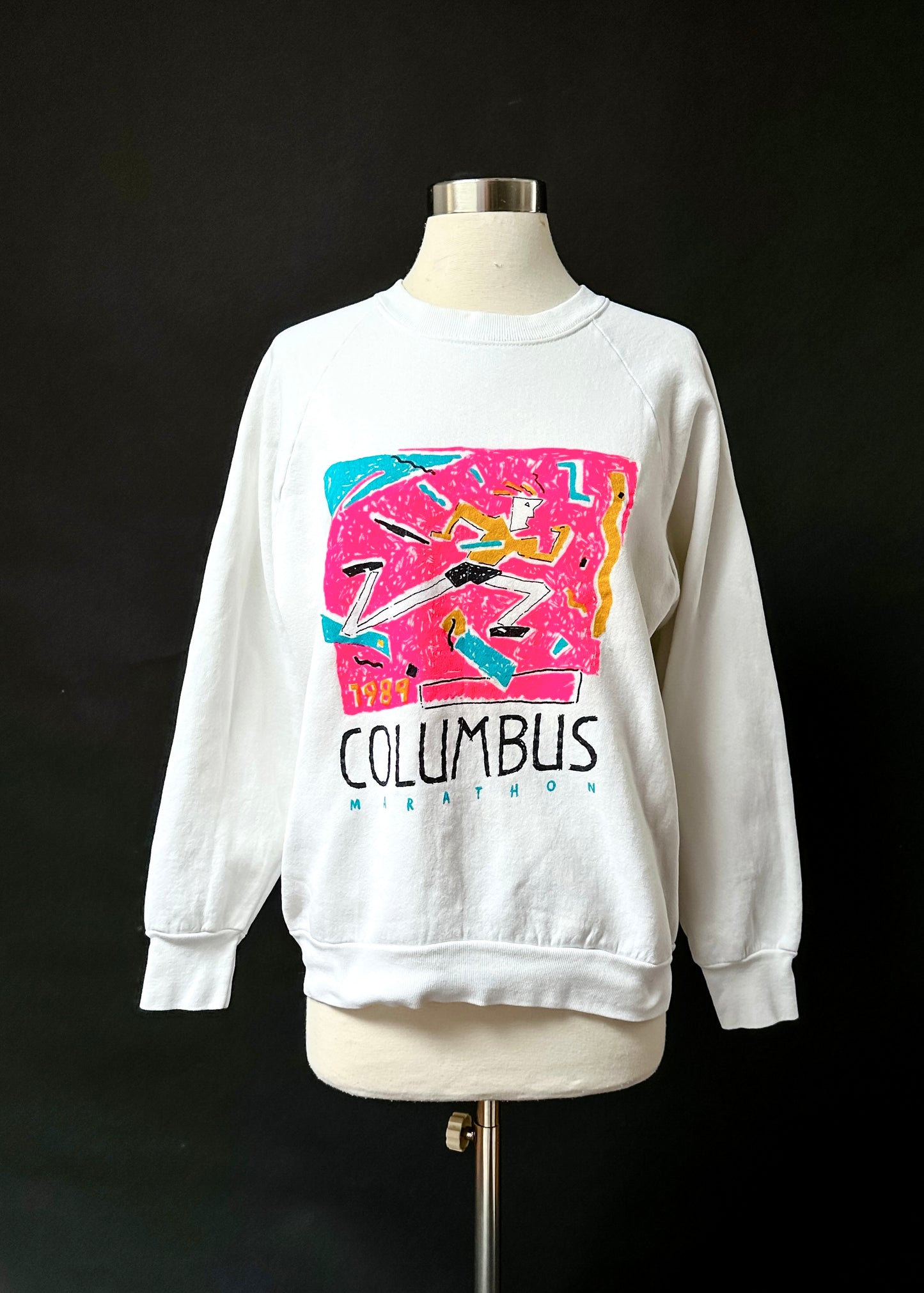 Vintage 1989 Columbus Marathon Pullover Fleece Sweatshirt