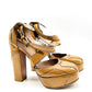 Alaïa Light Tan Brown Patent Leather Platform Pumps (37 or 7)