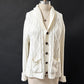 Vintage 70s Sears Cream Acrylic Fisherman’s Sweater Cardigan