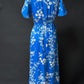Vintage 70s Liberty House Hawaii Blue Floral Maxi Dress (M)