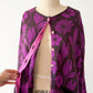 Gudrun Sjoden Purple & Brown Floral Cotton Long Cardigan Jacket (L)