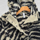 Varley Whitfield Faux Fur Hooded Jacket in Gravity Zebra (M)