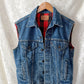 Vintage 1983 Levi’s Denim Buffalo Plaid Lined Trucker Vest (M)