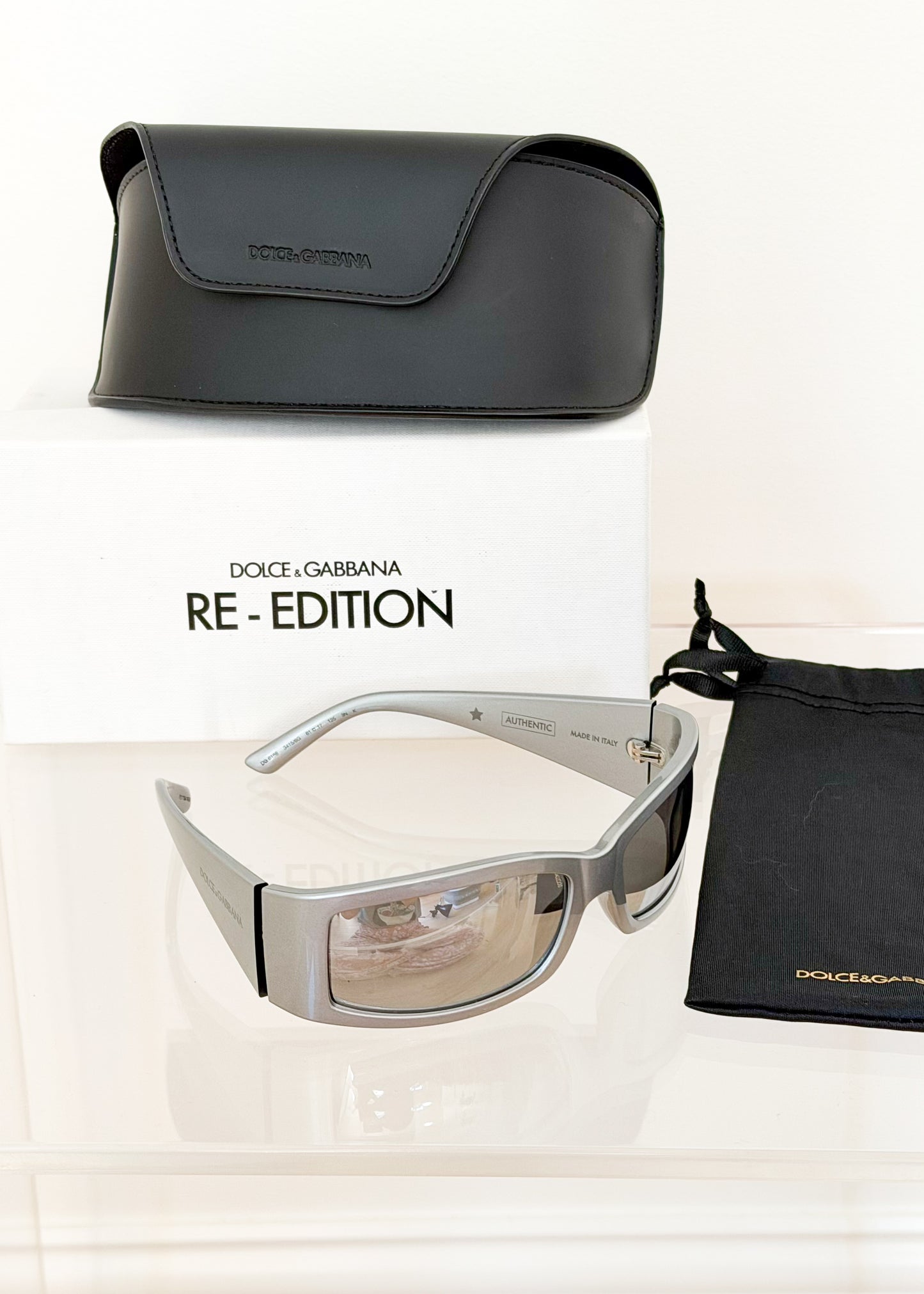 Dolce & Gabbana DG6188 Grey/Light Grey Mirrored (3415/6G) Unisex Sunglasses