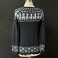 Gray and White Alpaca Knit Sweater (S)