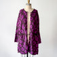 Gudrun Sjoden Purple & Brown Floral Cotton Long Cardigan Jacket (L)