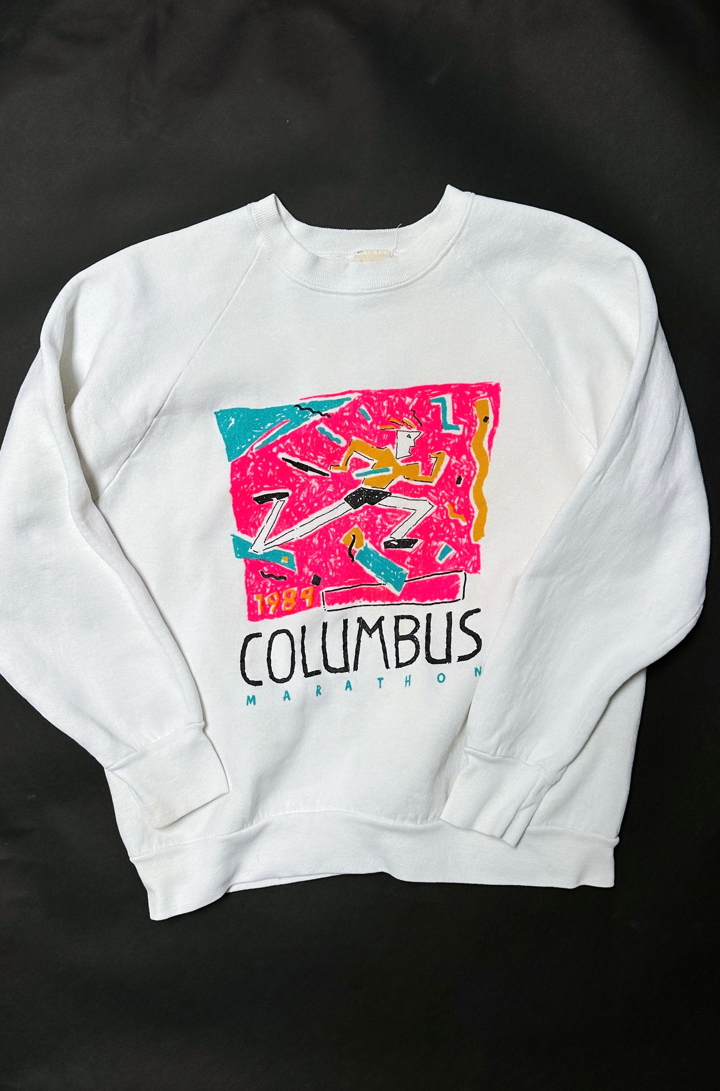 Vintage 1989 Columbus Marathon Pullover Fleece Sweatshirt