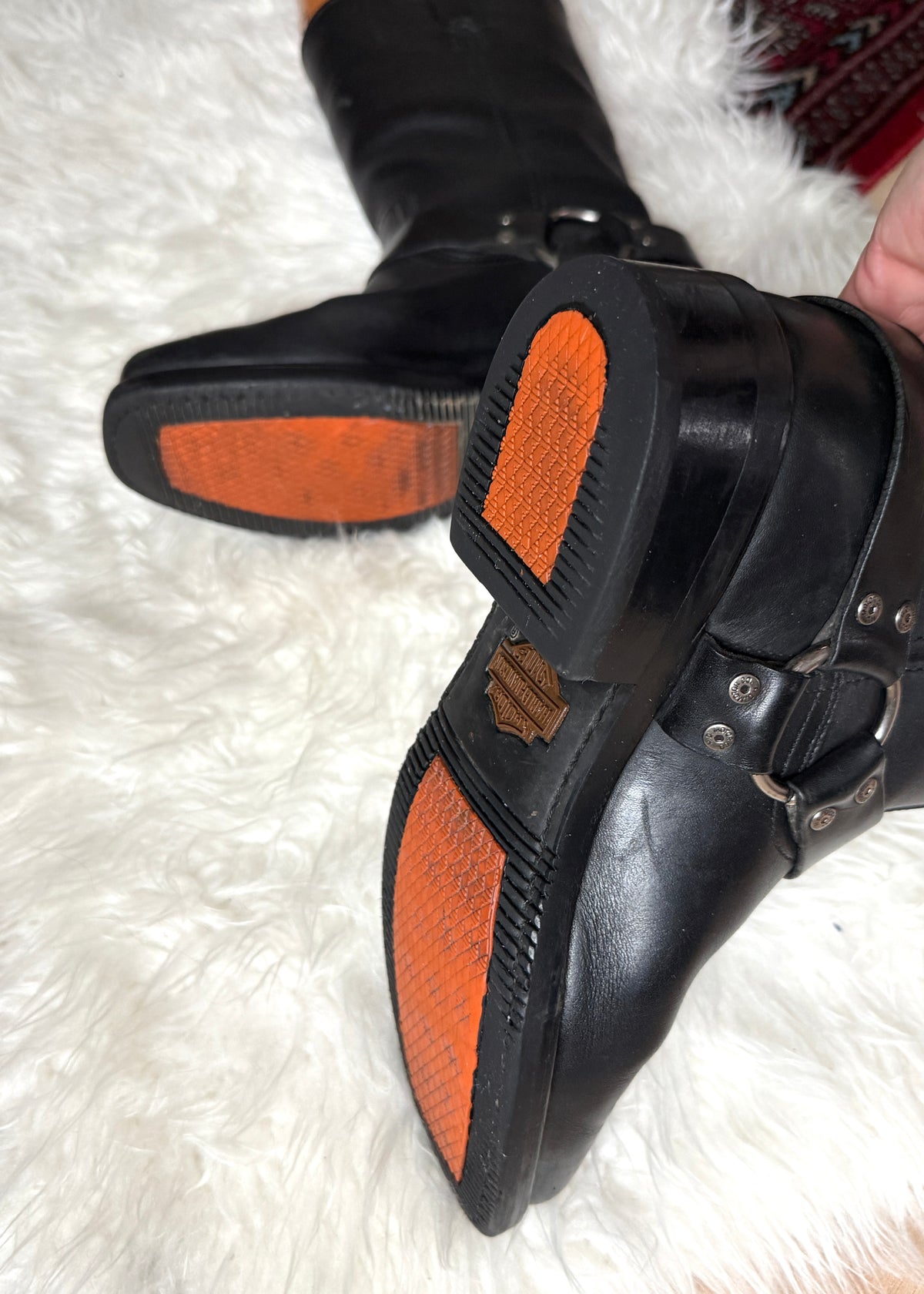 Harley-Davidson Black Leather Harness Motorcycle Biker Boots (men’s 9 US)