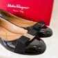 Ferragamo Varina Black Patent Leather Bow Ballet Flats (9 - 9.5)