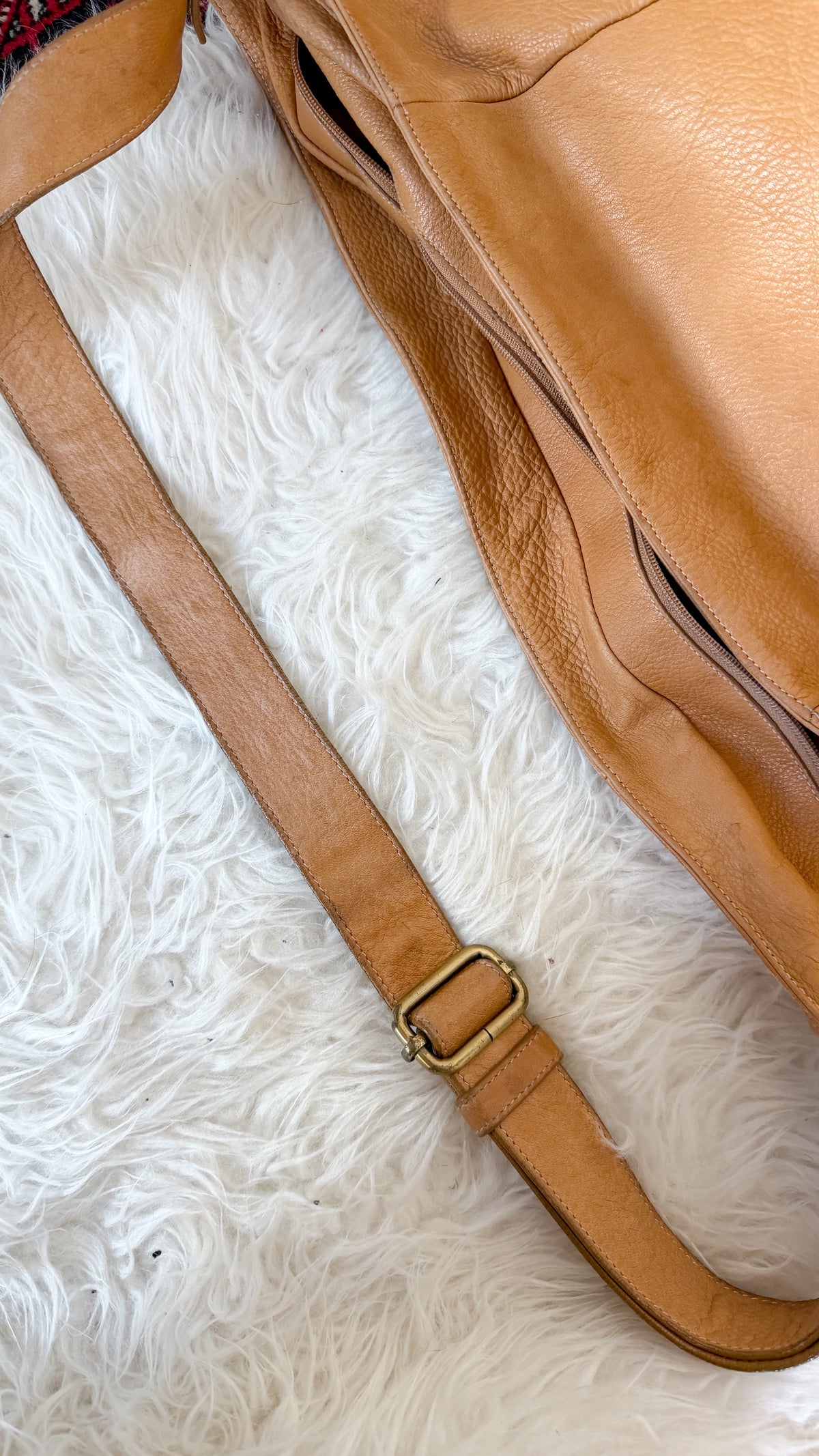 Avorio XL Light Tan Leather Satchel Purse