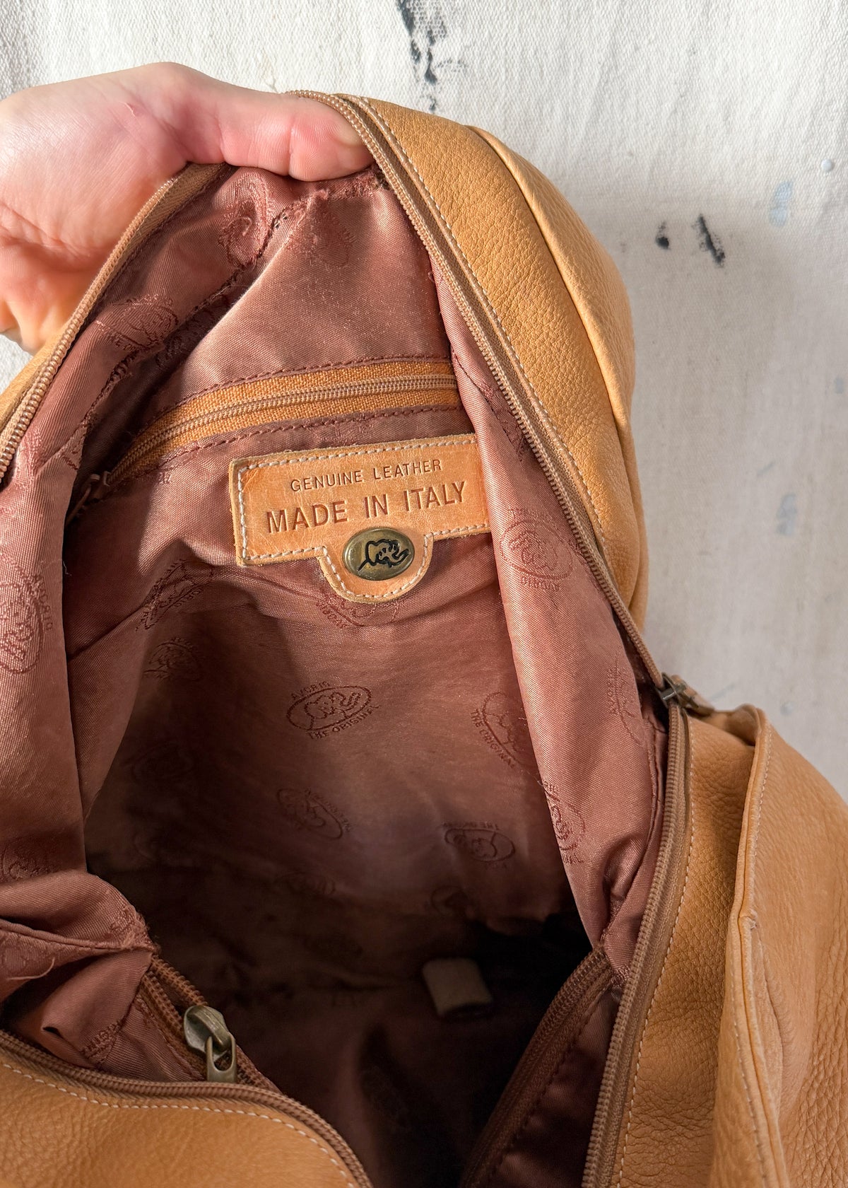 Avorio XL Light Tan Leather Satchel Purse