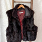 Vintage Andrew Marc Dark Brown New Zealand Opossum Fur & Leather Moto Style Vest