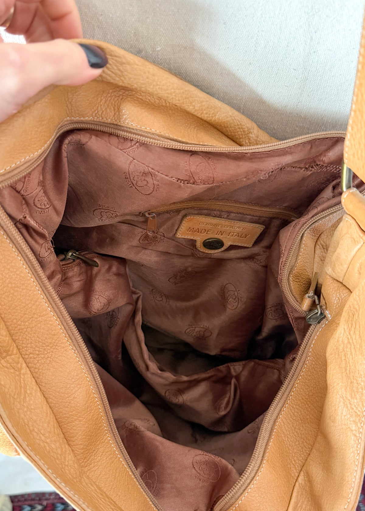 Avorio XL Light Tan Leather Satchel Purse