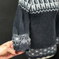 Gray and White Alpaca Knit Sweater (S)