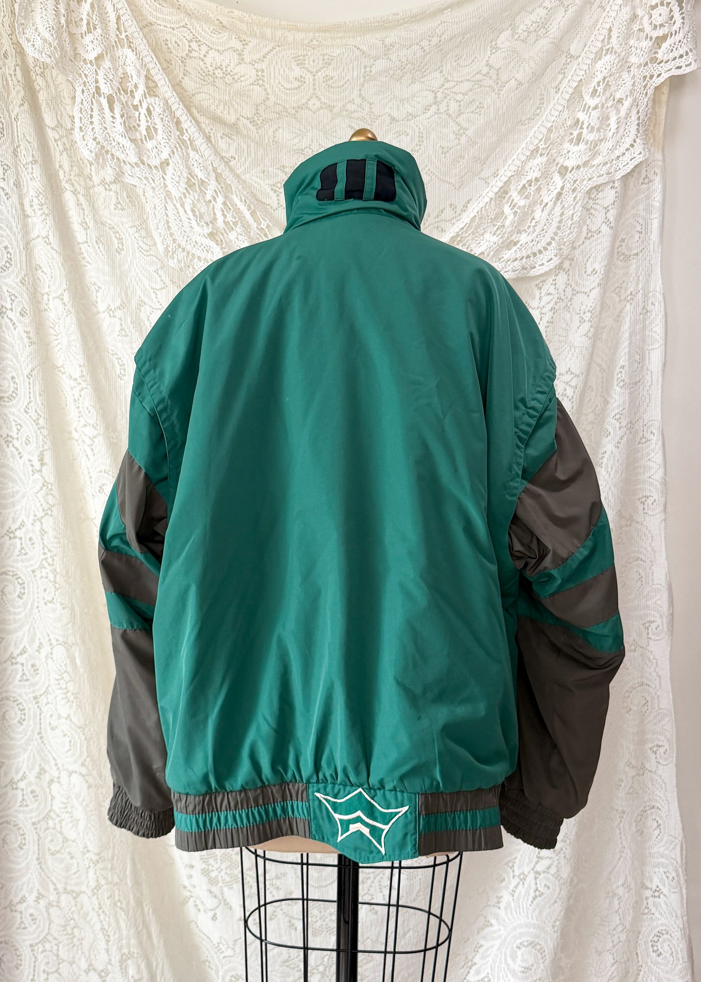 Vintage 80s Bogner Teal Gray Winter Ski Jacket (XL)