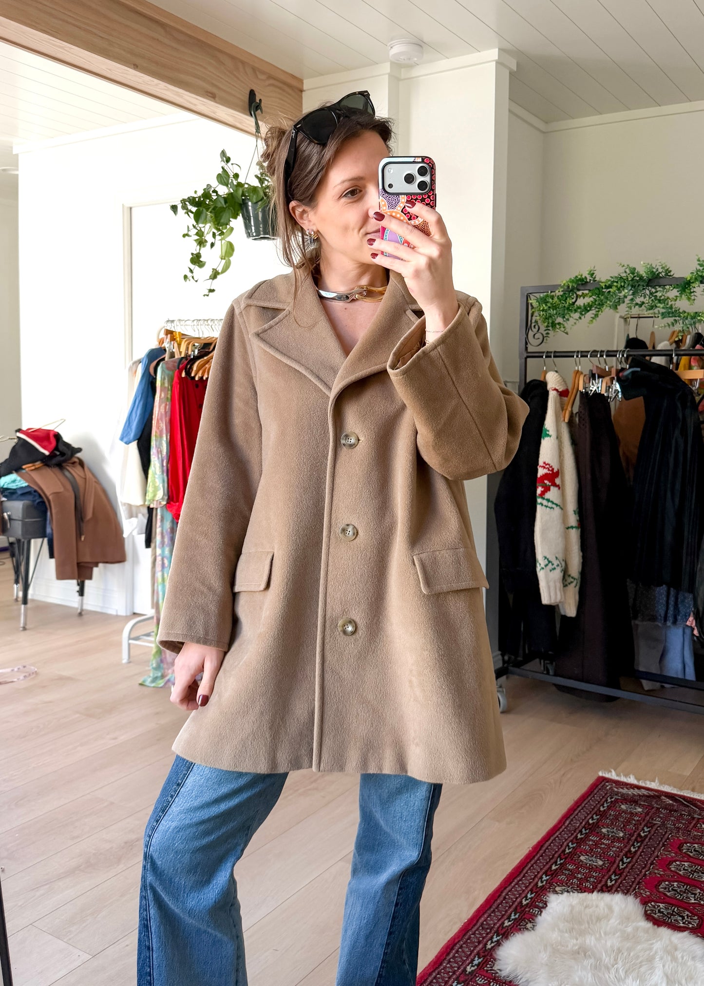 Max Mara Camel Brown Virgin Wool Mid Length Winter Coat (US 14)
