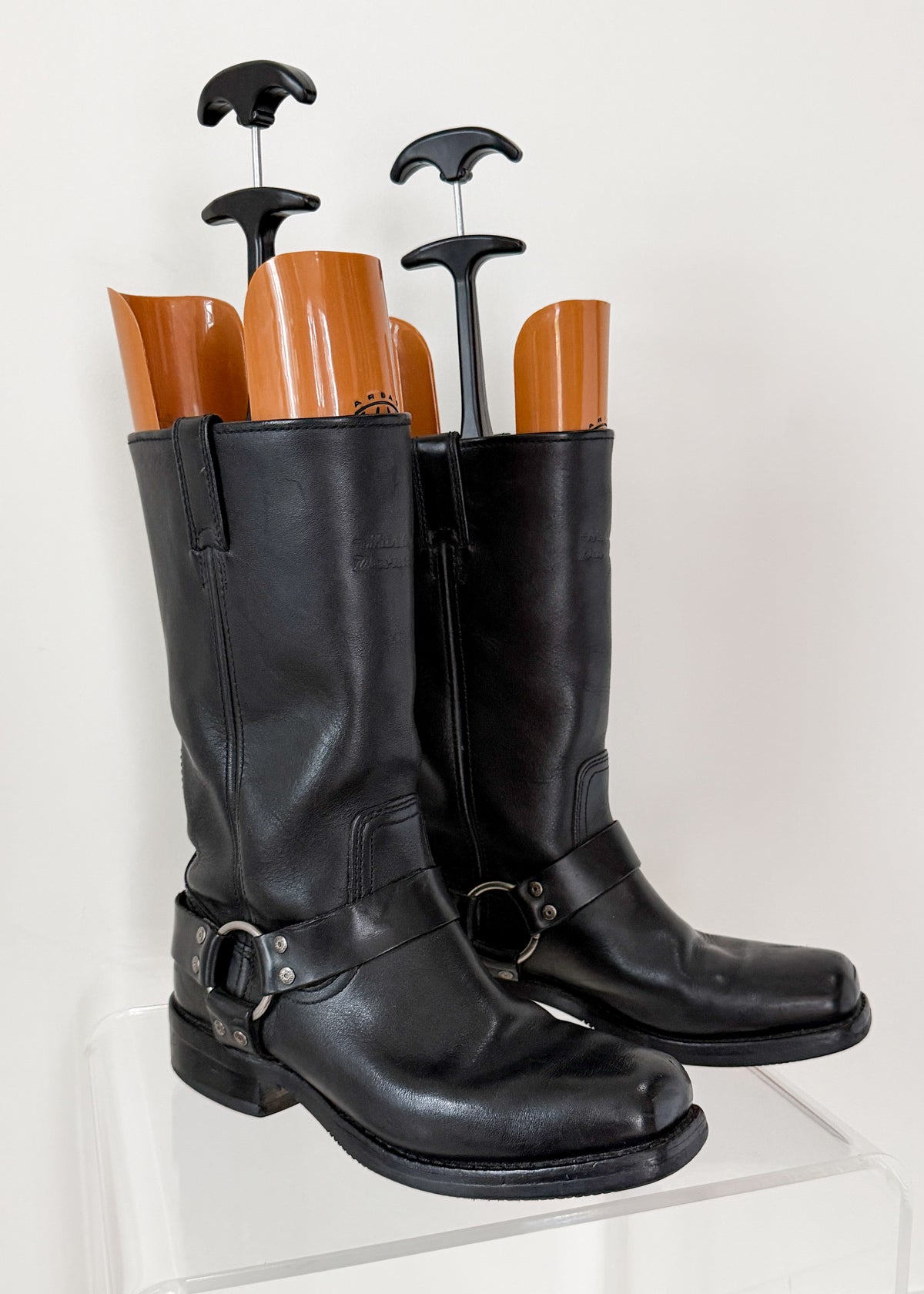 Harley-Davidson Black Leather Harness Motorcycle Biker Boots (men’s 9 US)