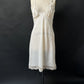 Vintage 80s Union Made Lady Lynne Cream Silky Lace Trim Slip Dress (M)