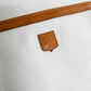 Vintage 80s Celine White & Brown Leather Pouch Clutch Purse