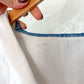 1940s White Nautical Sailor Blouse with Chambray Trim