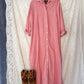 Vintage 90s Eddie Bauer Red Chambray Maxi Shirt Dress (L)