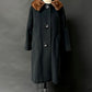 Vintage 70s Stone & Thomas Black Cashmere Fur Collar Mod Winter Coat (M)