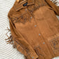 Brown Suede Leather Fringe Western Jacket (M)