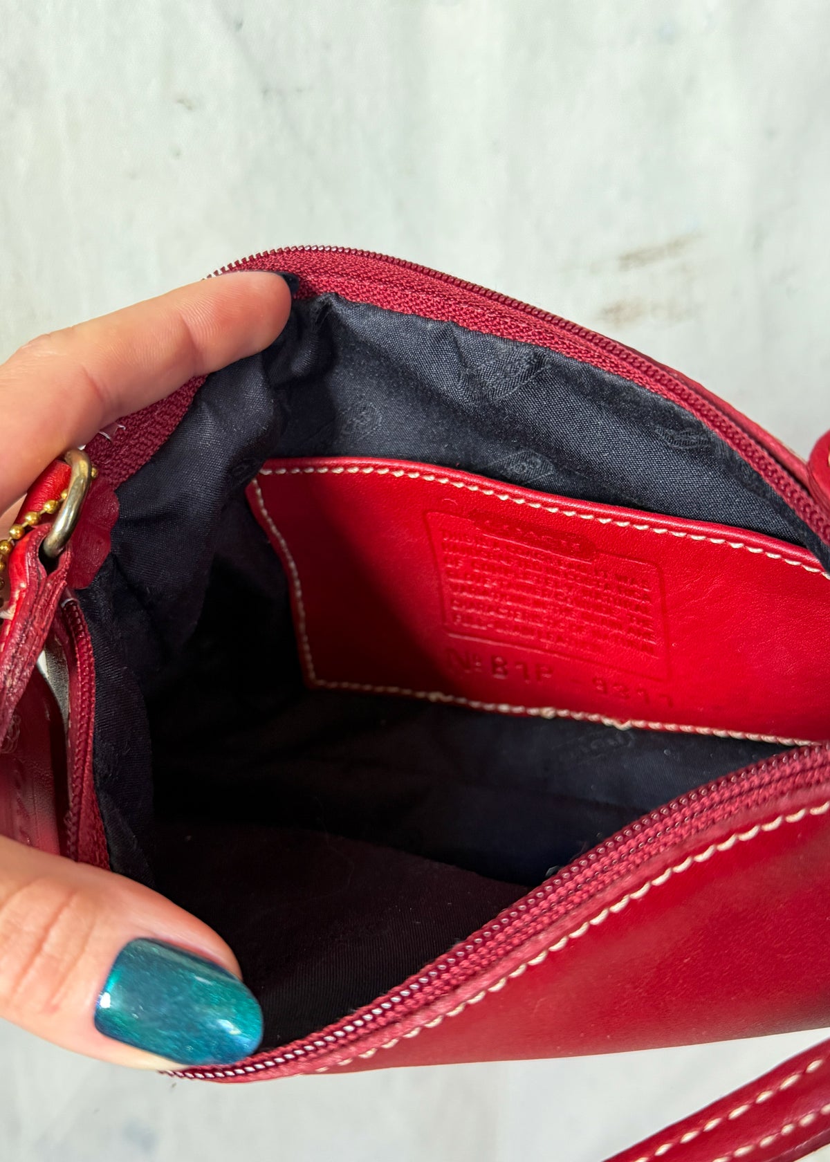 Vintage Coach Red Leather Bleeker Demi Purse # 9311