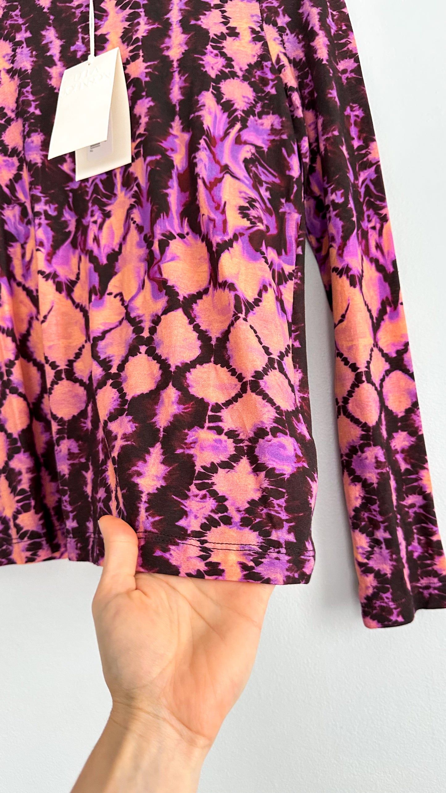 NEW Ulla Johnson Eve Top in Wisteria Purple Pink Tie Dye (S)