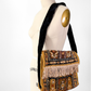 Vintage 70s Golden Yellow Brown Tapestry Fringe Trim Shoulder Purse