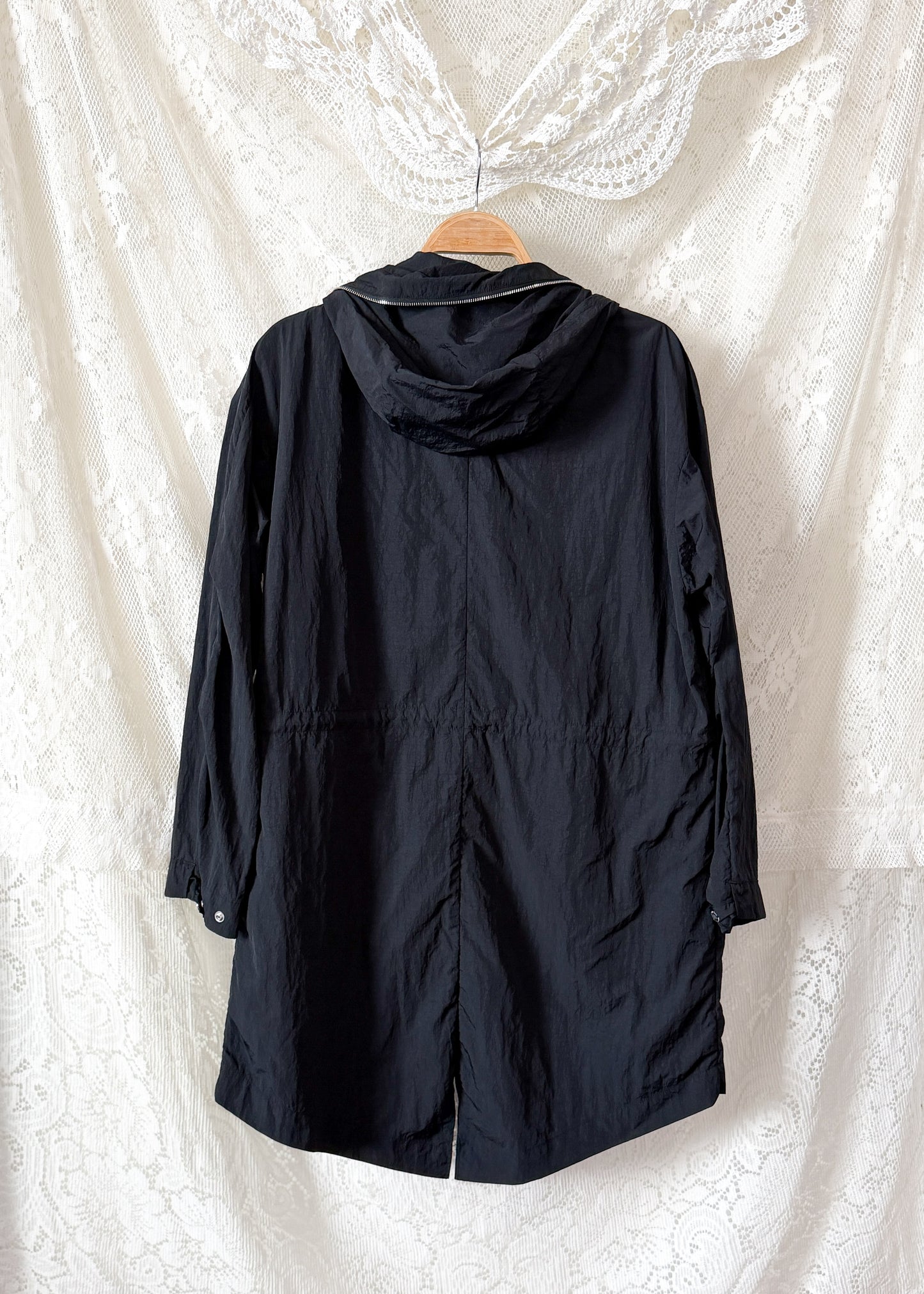 Zadig & Voltaire Black Long Kaze Nylon Parka Jacket