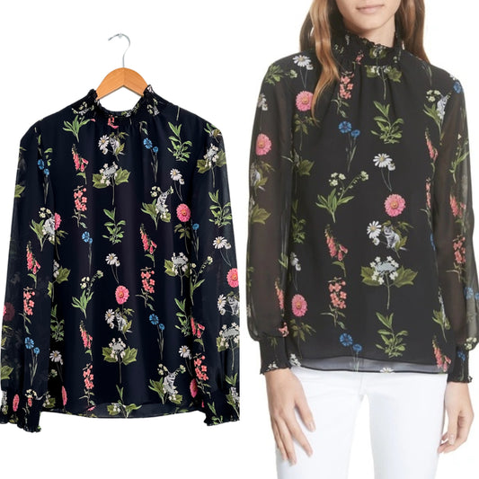 Ted Baker Taalia Florence Cat & Floral Print Top (12)