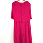 Vintage Chisholm Halle Magenta Dark Pink Pleated Cape Top Dress (M)