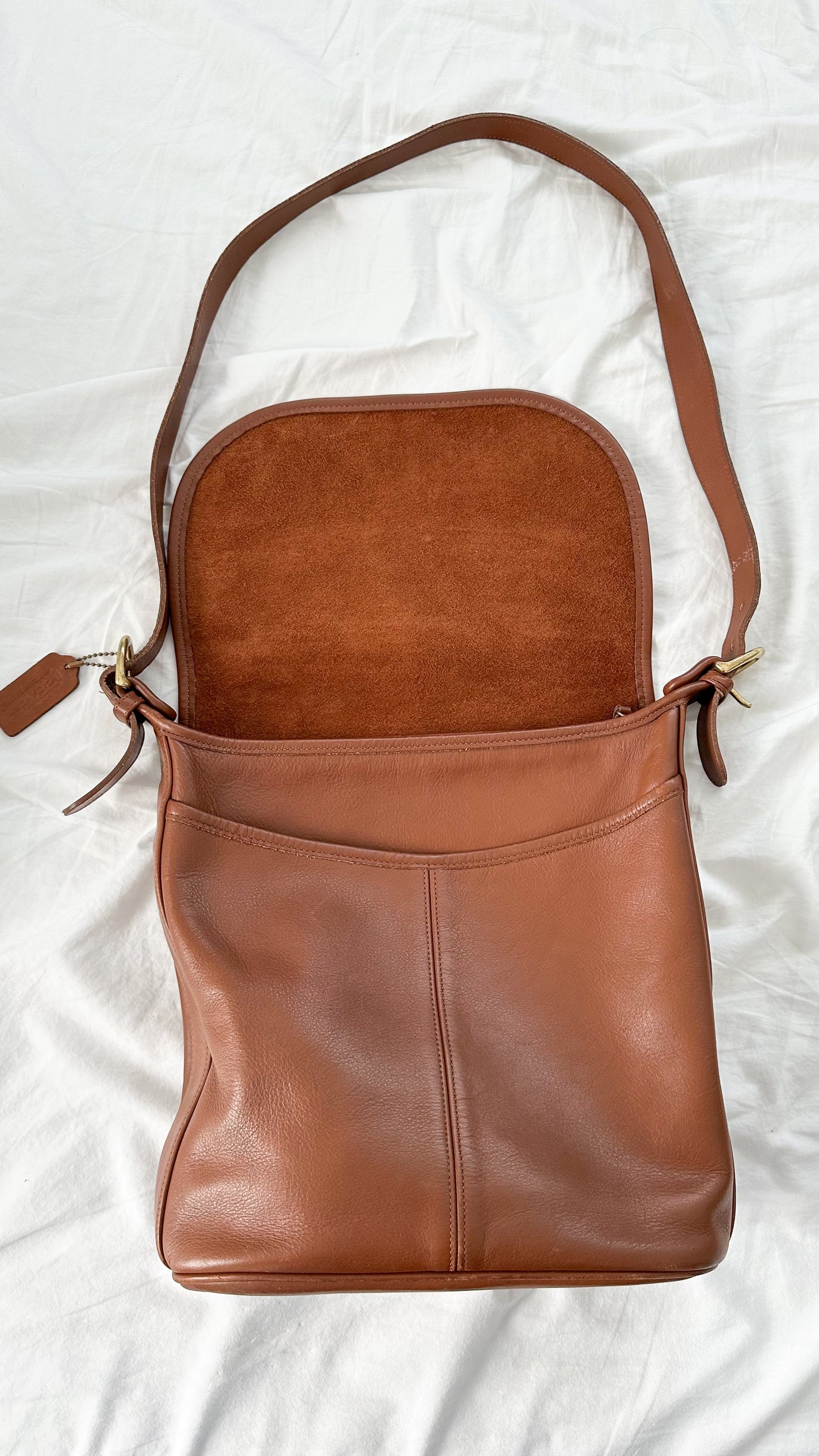 Vintage 90s Coach Whitney Bag in British Tan Leather Shoulder Purse # 4115