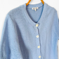 Alex Mill Elle Short Sleeve Knit Cardigan Sweater in Hydranga Blue (XL)